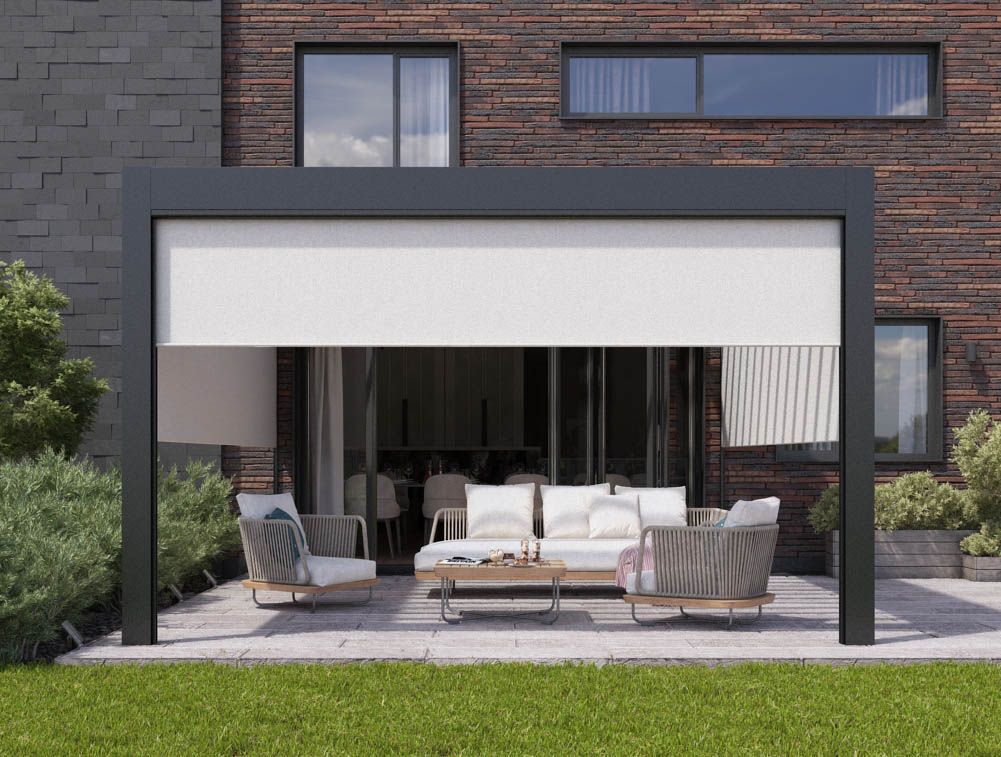 AirCube Plus Lamellendach-Pergola zur Wandmontage