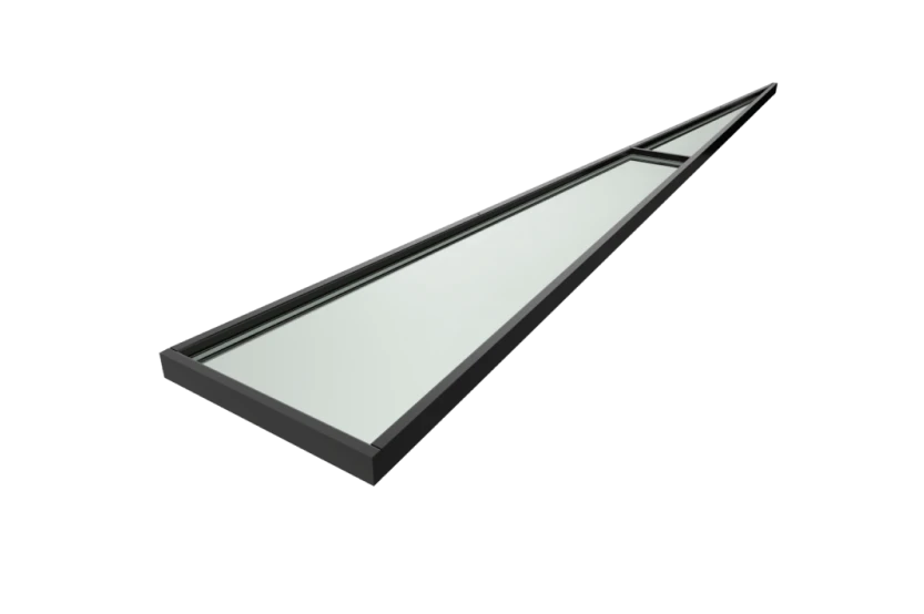 Glas-Seitenkeil mit anthrazitfarbenem Aluminiumrahmen