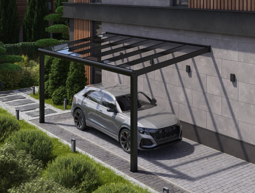 Aluminium-Carport zur Wandmontage