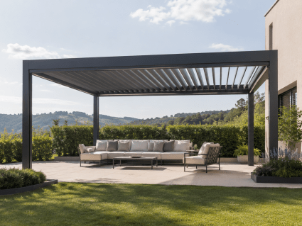 AirCube Pure Plus oder PRO Lamellendach-Pergola aus Aluminium für Terrasse und Garten